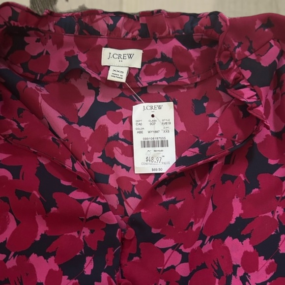 NWT J. Crew Button Up Floral Blouse Top XXS - Picture 7 of 11